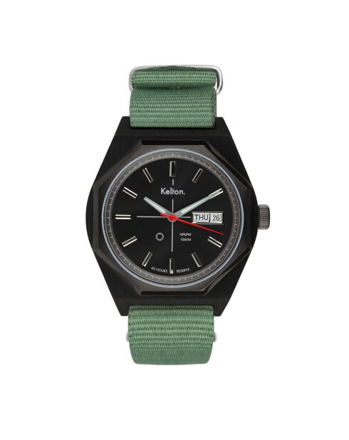 Montre automatique Homme en Tissu Nato Octogone Titane kaki