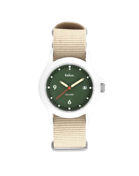 Montre solaire Mixte en Tissu Nato Soleil beige