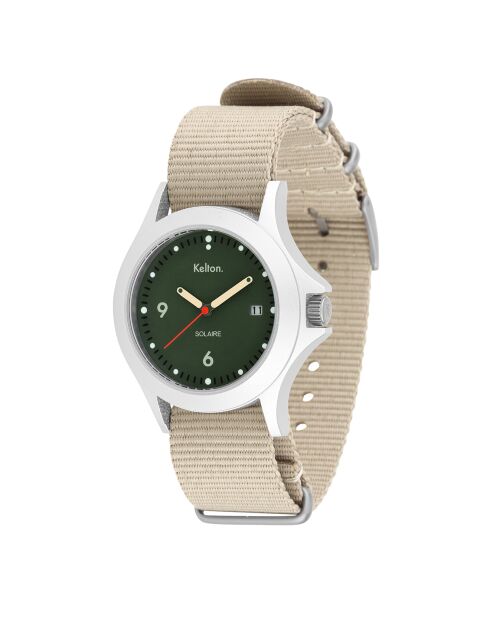 Montre solaire Mixte en Tissu Nato Soleil beige