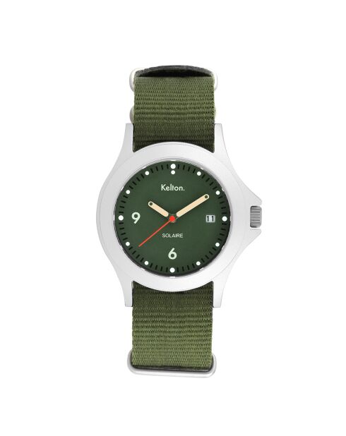 Montre solaire Mixte en Tissu Nato Soleil kaki
