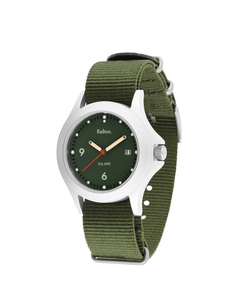 Montre solaire Mixte en Tissu Nato Soleil kaki