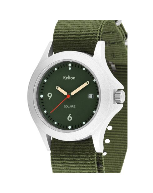 Montre solaire Mixte en Tissu Nato Soleil kaki