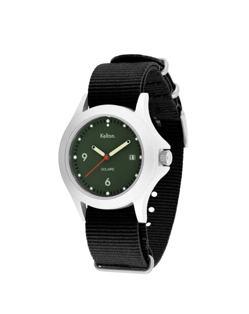 Montre solaire Mixte en Tissu Nato Soleil noir