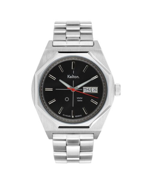 Montre automatique Homme en Acier Octogone argentée