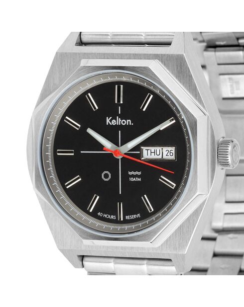 Montre automatique Homme en Acier Octogone argentée