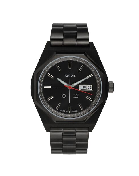 Montre automatique Homme en Acier Octogone noire