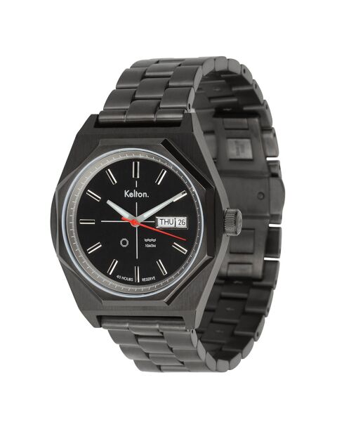 Montre automatique Homme en Acier Octogone noire