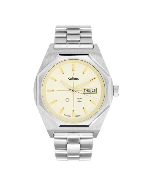 Montre automatique Homme en Acier Octogone argentée
