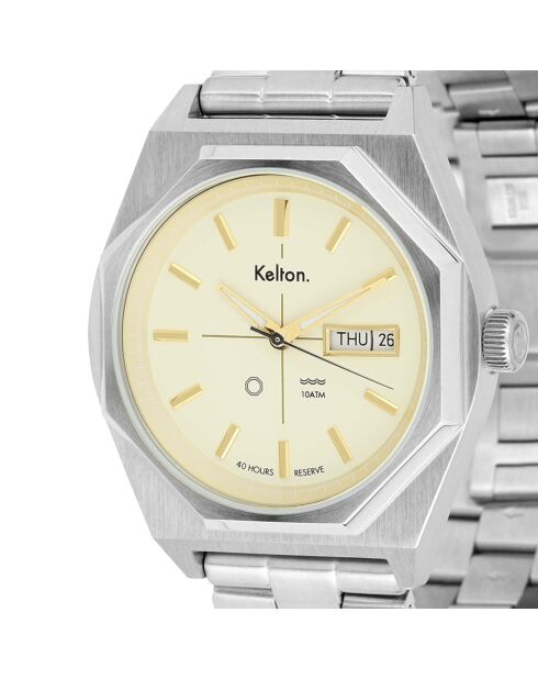 Montre automatique Homme en Acier Octogone argentée