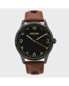 Montre Mixte en Cuir Pilote  marron