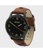 Montre Mixte en Cuir Pilote  marron