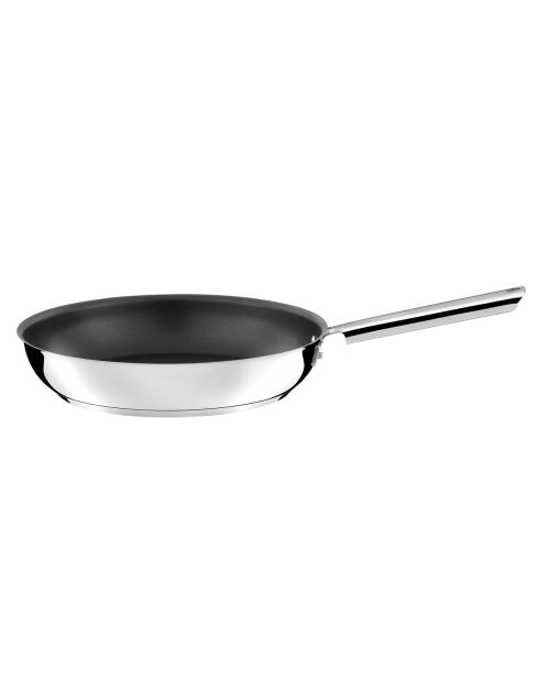Poêle Elysée revêtement céramique inox/noir - D.28 cm