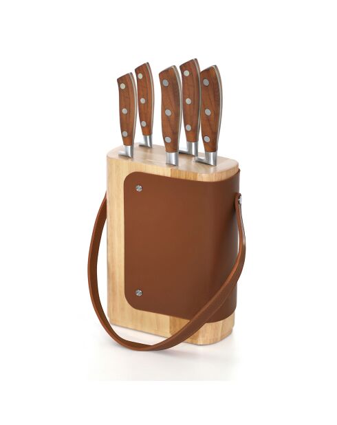 Bloc 5 couteaux de cuisine Ryokan bois - 33x28x3 cm