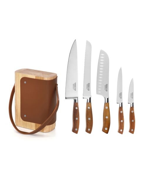 Bloc 5 couteaux de cuisine Ryokan bois - 33x28x3 cm