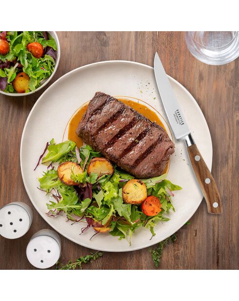 Coffret palette 4 Couteaux steak Ryokan bois - 20x18x13 cm