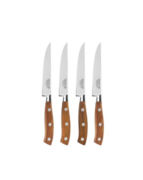 Coffret palette 4 Couteaux steak Ryokan bois - 20x18x13 cm