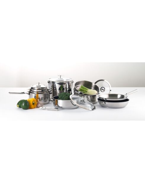 Poêle inox revêtement céramique Eclipse inox/noir - D.30 cm