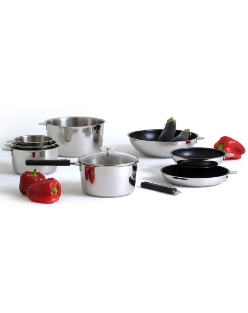 Wok Malice  inox/noir - D.30 cm