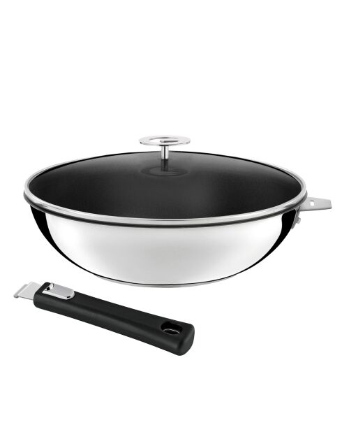 Wok Malice  inox/noir - D.30 cm