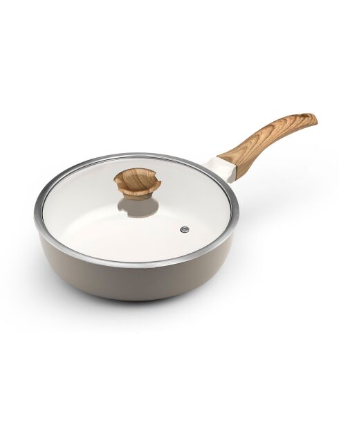 Sauteuse revêtement en céramique Mythic blanc/gris - D.24 cm