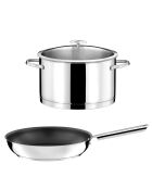 1 Faitout inox Elysée  inox/noir - 60x30x40 cm