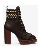 Bottines en Cuir Yvonne chocolat - Talon 10.2 cm