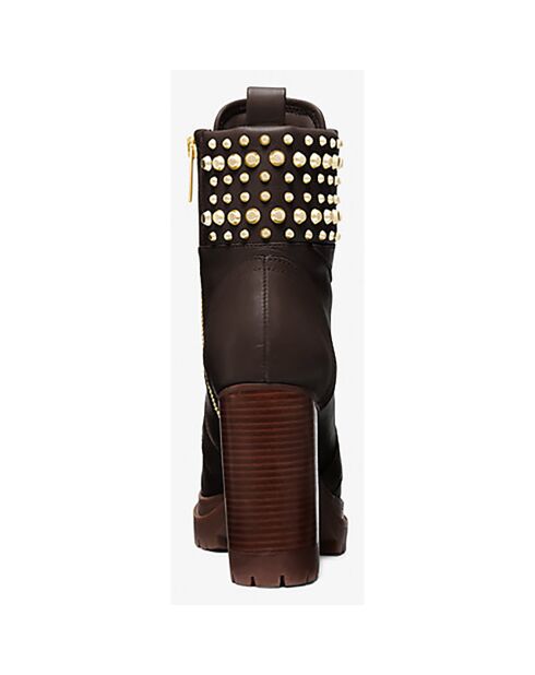 Bottines en Cuir Yvonne chocolat - Talon 10.2 cm