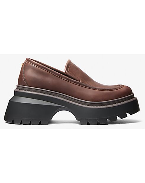 Mocassin en Cuir Shiloh chocolat - Talon 7.6 cm