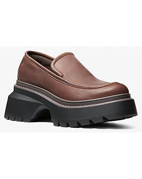 Mocassin en Cuir Shiloh chocolat - Talon 7.6 cm