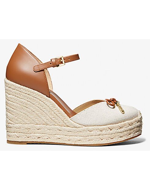 Sandales en Cuir Noriwedgee beige/marron - Talon 10.7 cm