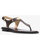 Sandales Plaque logo marron