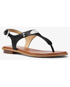Sandales en Cuir Plaque logo noires