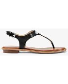 Sandales en Cuir Plaque logo noires