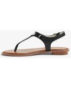 Sandales en Cuir Plaque logo noires