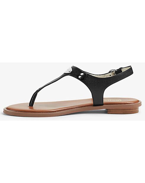 Sandales en Cuir Plaque logo noires