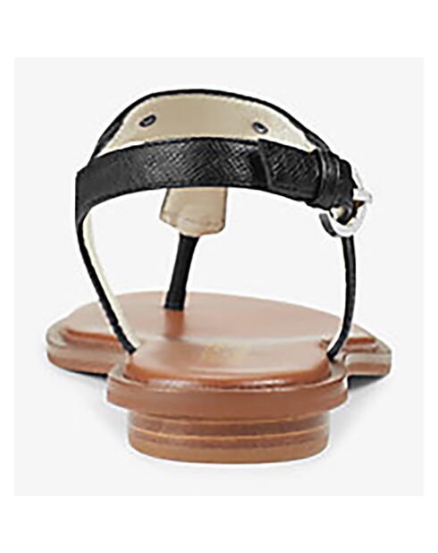 Sandales en Cuir Plaque logo noires