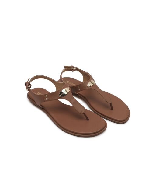 Sandales en Cuir Plaque logo camel