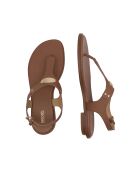 Sandales en Cuir Plaque logo camel