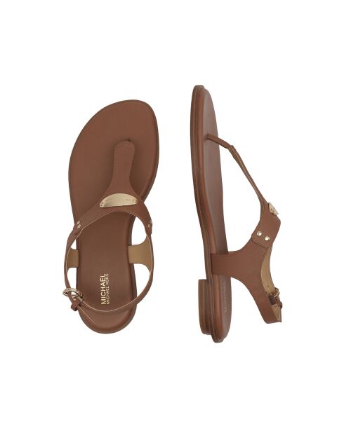 Sandales en Cuir Plaque logo camel