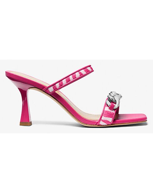 Mules en Cuir Amali roses - Talon 7.6 cm