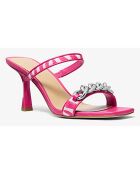 Mules en Cuir Amali roses - Talon 7.6 cm
