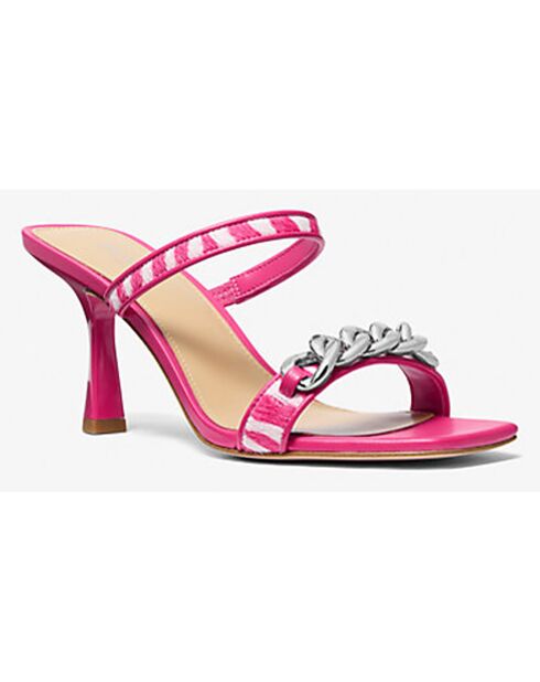 Mules en Cuir Amali roses - Talon 7.6 cm