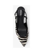 Slingbacks en Cuir Doreen noir/blanc - Talon 5.1 cm