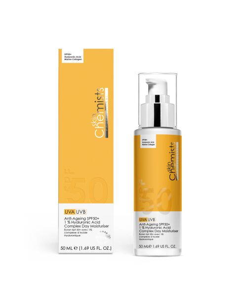 Feuchtigkeitsspendende Anti-Aging-Tagescreme SPF50 1% Hyaluronsäure 50 ml