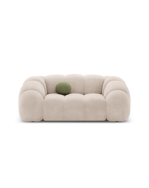 Canapé Velours Lyna 2 Places beige - 180x114x72 cm