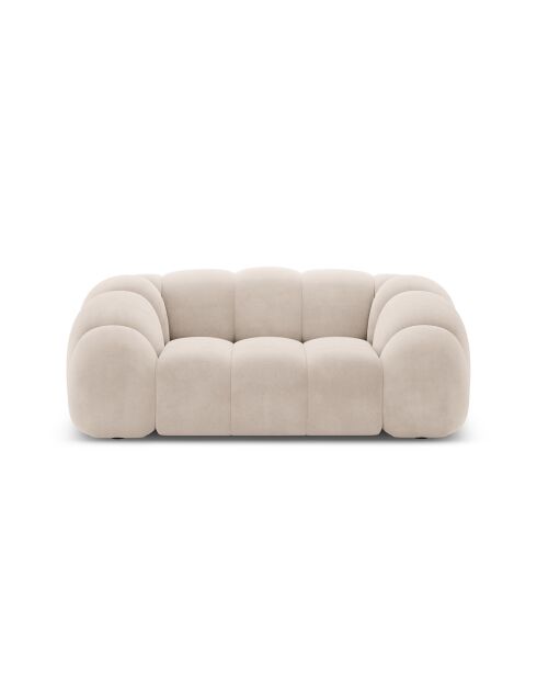 Canapé Velours Lyna 2 Places beige - 180x114x72 cm