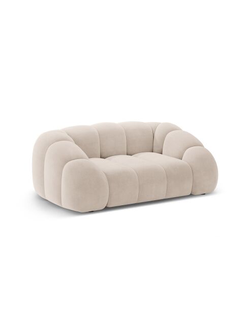 Canapé Velours Lyna 2 Places beige - 180x114x72 cm