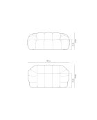 Canapé Velours Lyna 2 Places beige - 180x114x72 cm