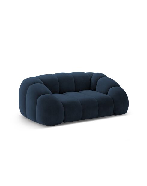 Canapé Velours Lyna 2 Places bleu roi - 180x114x72 cm