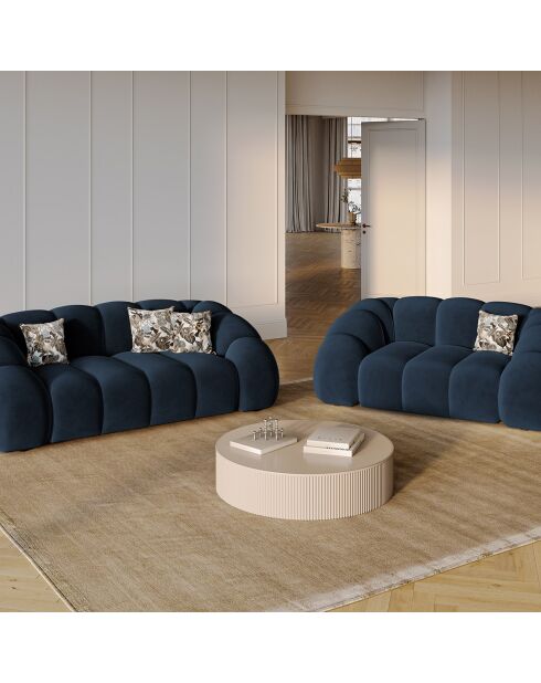Canapé Velours Lyna 2 Places bleu roi - 180x114x72 cm